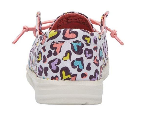Hey Dude White Leopard Wendy Youth Print Casual Shoes 130120170