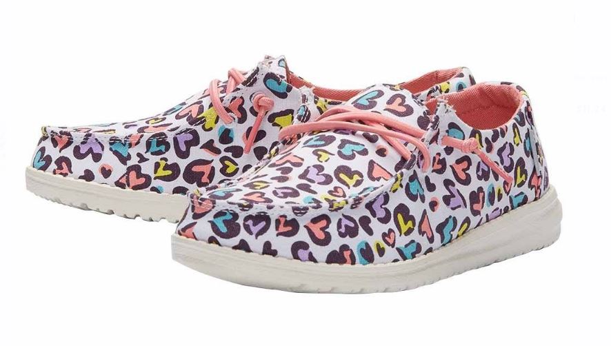Hey Dude White Leopard Wendy Youth Print Casual Shoes 130120170