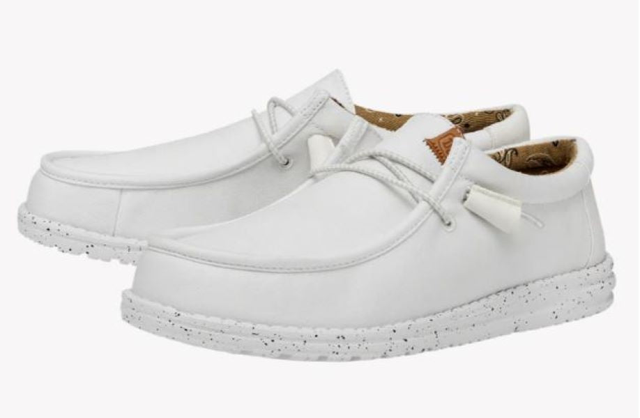 Hey Dude White Wally Washed Canvas Men's Casual Shoes 40296-100