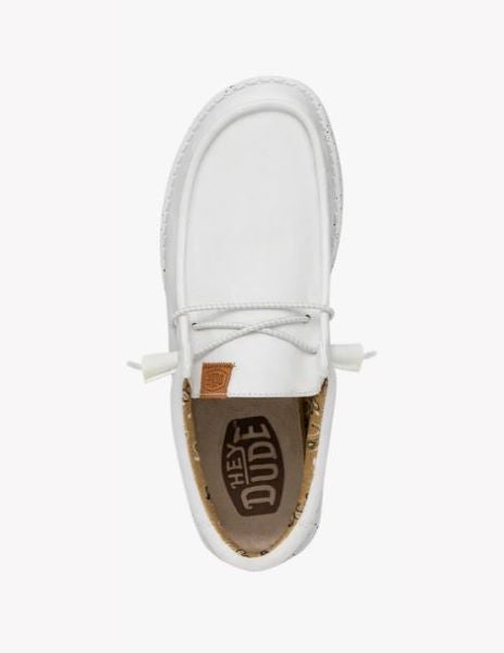 Hey Dude White Wally Washed Canvas Men's Casual Shoes 40296-100