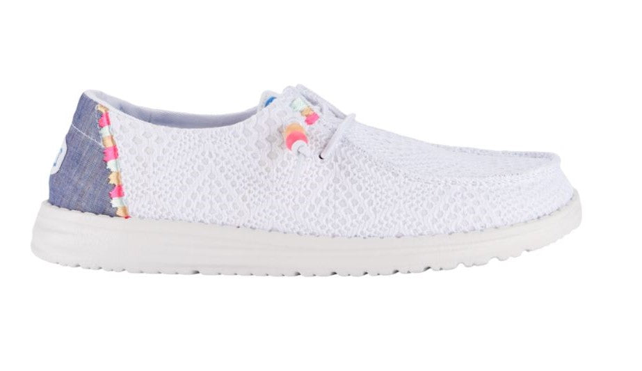 Hey Dude White Wendy Boho Crochet Women's Casual Shoes 41040-100