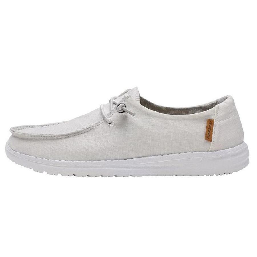 Hey Dude White Wendy Chambray Womens Casual Shoe 121410123