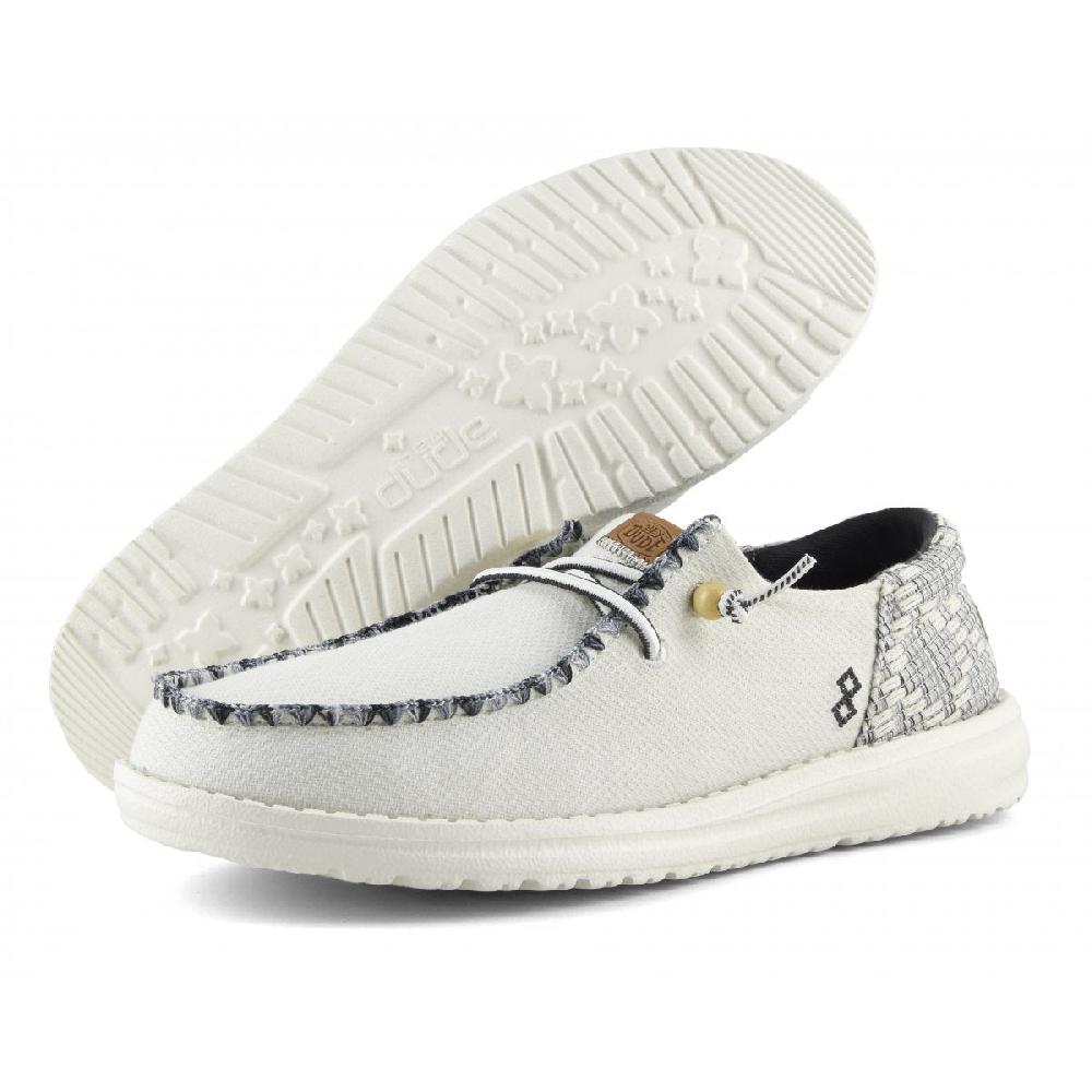 Hey Dude White Wendy Funk Jacquard Women's Casual Shoes 40736-100
