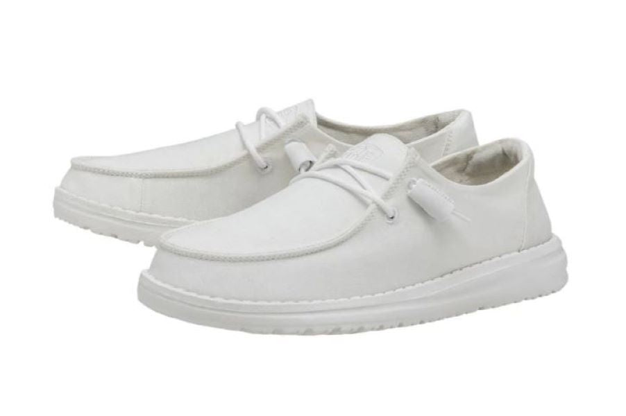 Hey Dude White Wendy Slub Canvas Women's Casual Shoes 40063-100