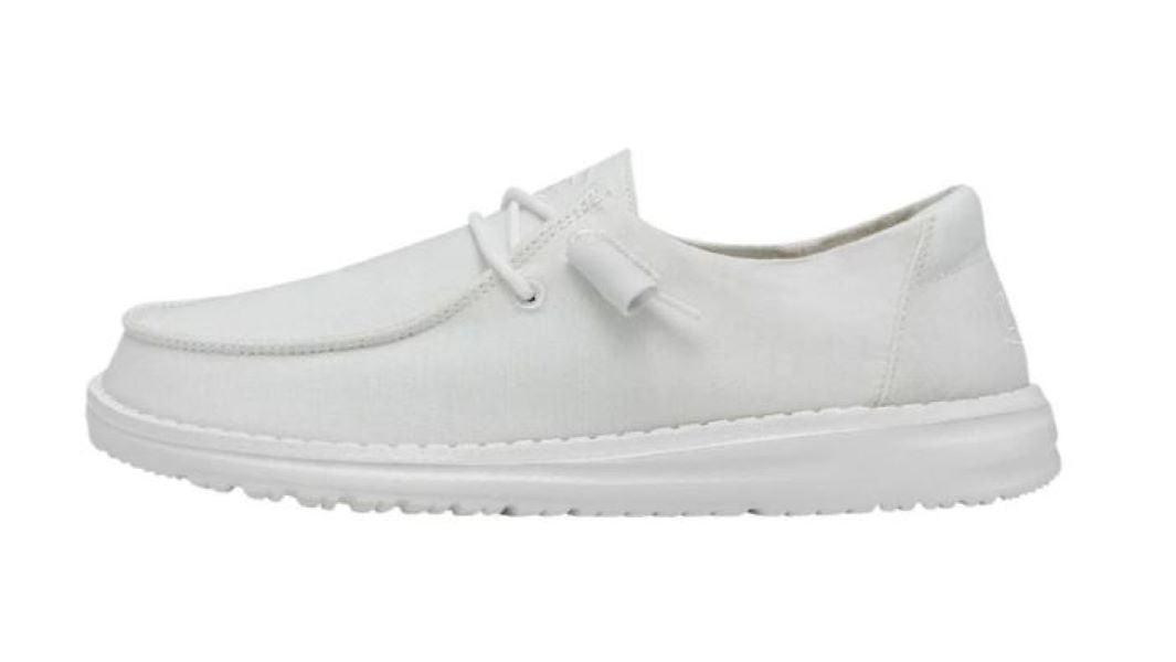 Hey Dude White Wendy Slub Canvas Women's Casual Shoes 40063-100