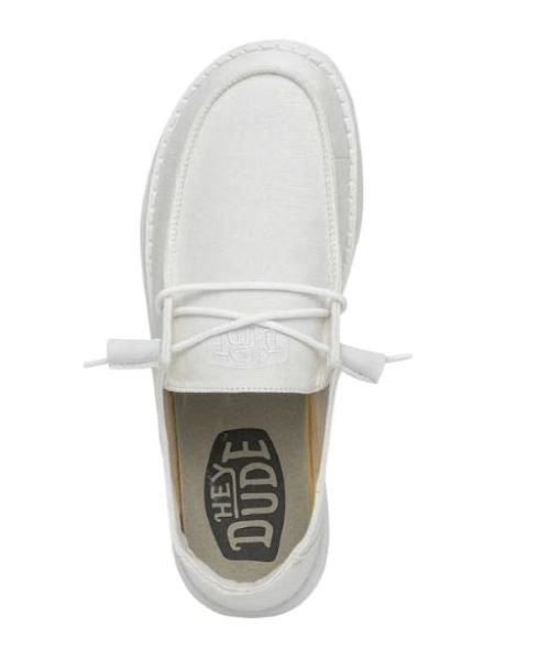 Hey Dude White Wendy Slub Canvas Women's Casual Shoes 40063-100