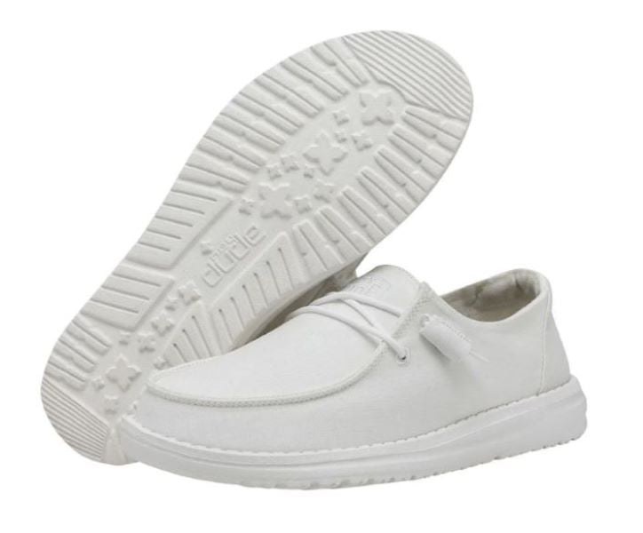 Hey Dude White Wendy Slub Canvas Women's Casual Shoes 40063-100