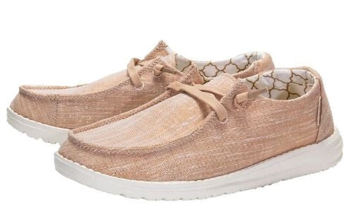 Hey Dude Women's Wendy Sparkling Rose Gold Slip On Shoes 121415016