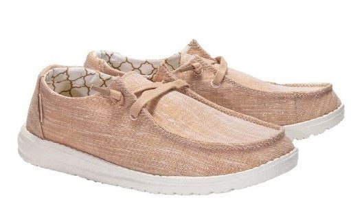 Hey Dude Women's Wendy Sparkling Rose Gold Slip On Shoes 121415016