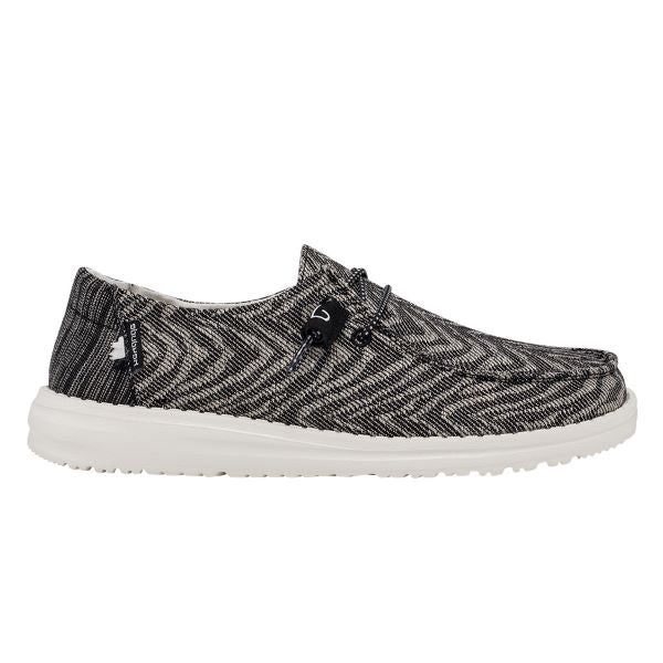 Hey Dude Zebra Black Stripe Wendy Woven Womens Casual Shoes 121414740