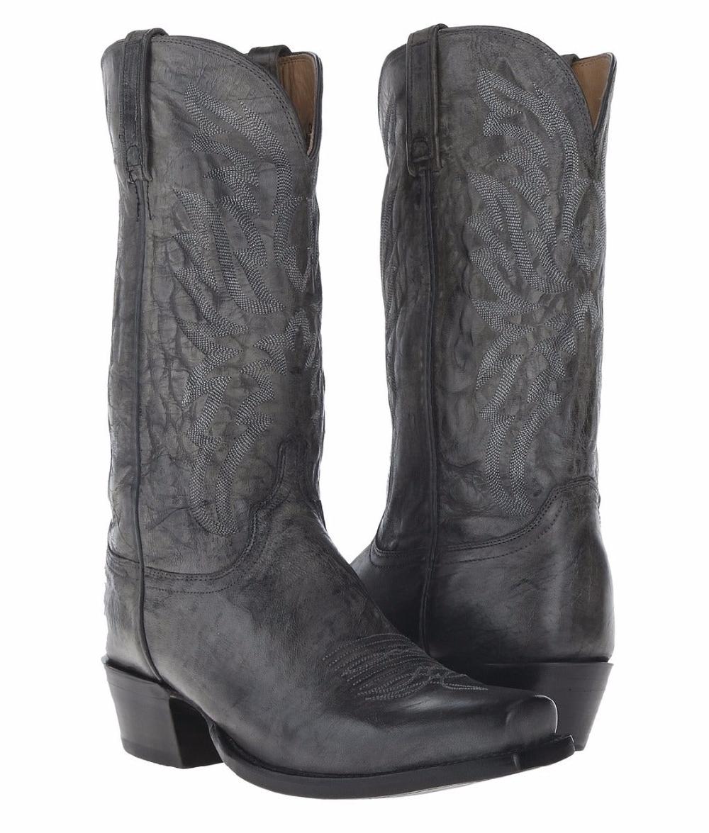 HL1513.73 Stonewash Anthracite Goat Men's Lucchese Western Boots