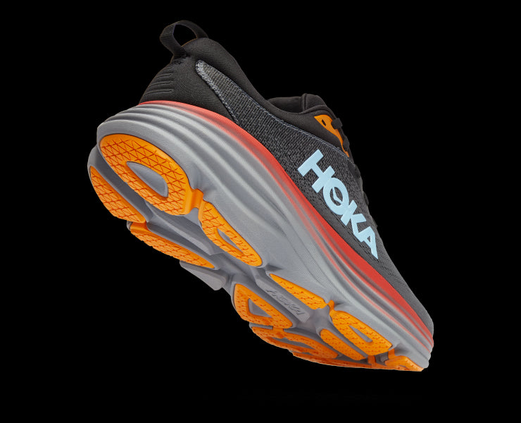 Hoka Anthracite/CastleRock Bondi 8 Wide Mens Running Shoes 1127953-ACTL