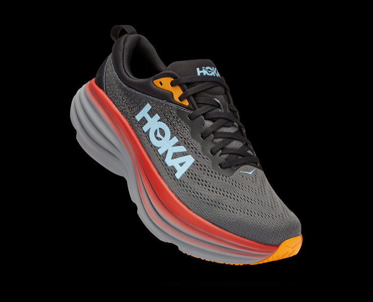 Hoka Anthracite/CastleRock Bondi 8 Wide Mens Running Shoes 1127953-ACTL