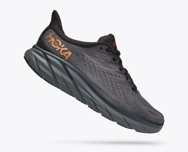 Hoka Anthracite/Copper Clifton 8 Womens Running Shoes 1119394-ACPP