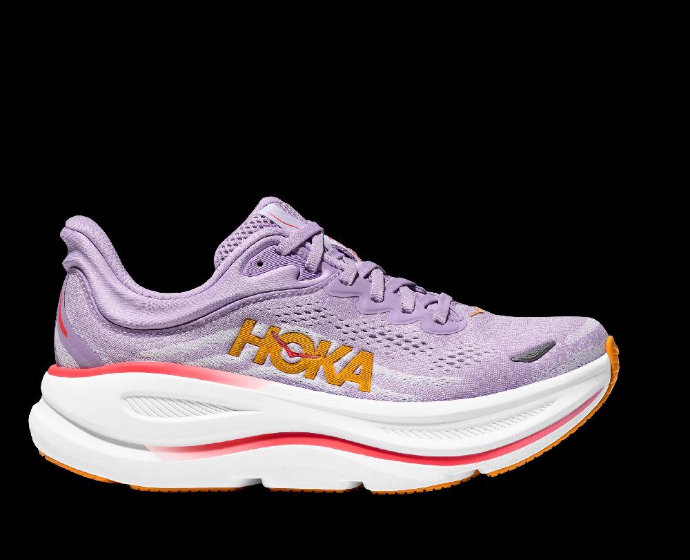 Hoka Aster Flower/Starlight Glow Bondi 9 Women's Xtra Wide Width Running Shoes 1162016-AGH