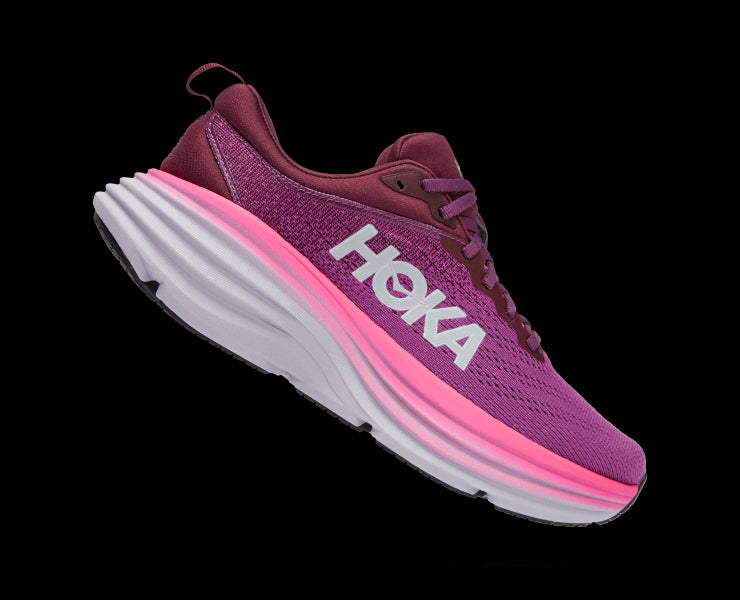 Hoka Beautyberry/Grape Wine Bondi 8 Womens Athletic Shoes 1127952-BGWN