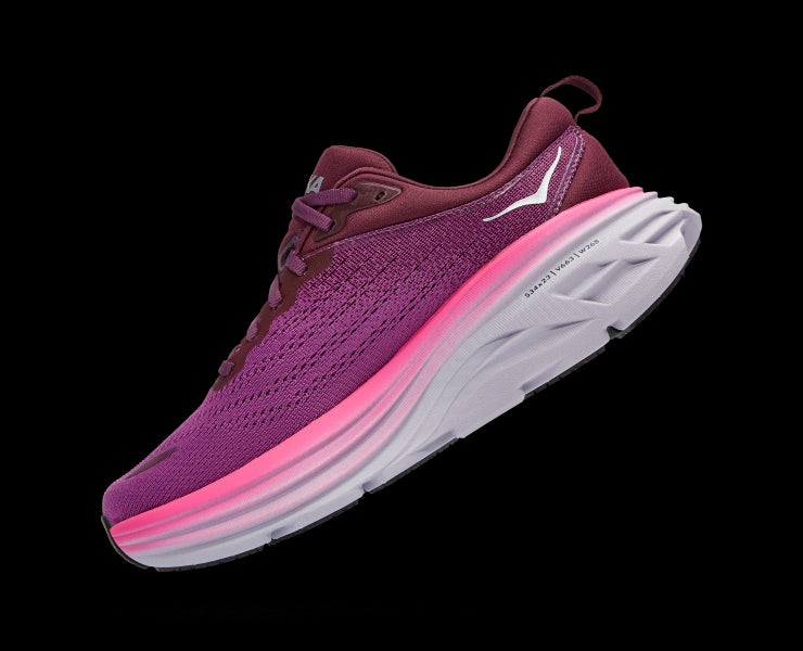 Hoka Beautyberry/Grape Wine Bondi 8 Womens Athletic Shoes 1127952-BGWN
