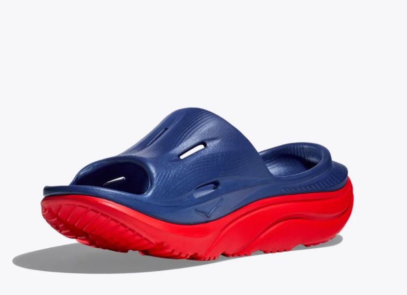 Hoka Bellwether Blue/Red Alert Women's Slides 1135061-BBRA