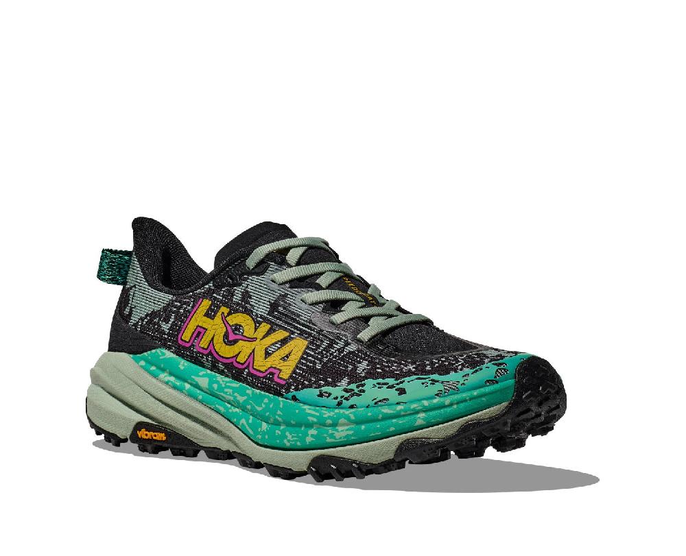 Hoka Black/Aloe Vera Speedgoat 6 Women's Trail Running Shoes 1147811-BLVR
