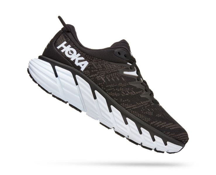 Hoka Black And White Gaviota 4 Womens Athletic Shoes 1123199/201BWHT
