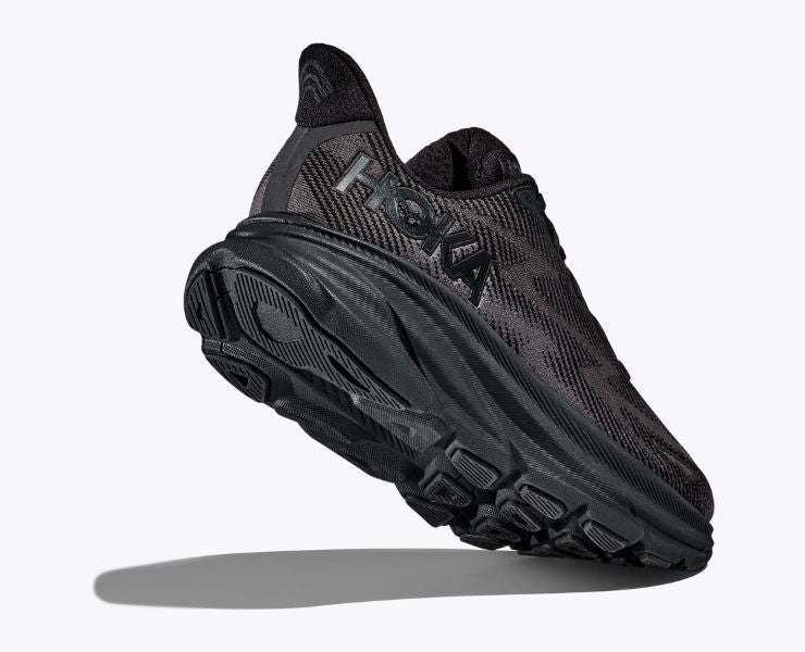 Hoka Black/Black Clifton 9 Men's Wide Width Running Shoes 1132210-BBLC