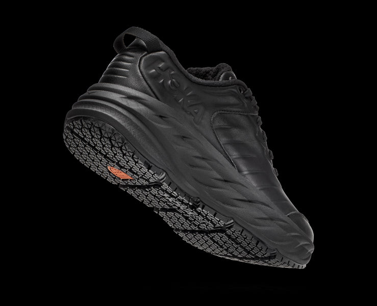 Hoka Black Bondi SR Slip Resistant Women's Wide Width Comfort Shoes 1129351-BBLC