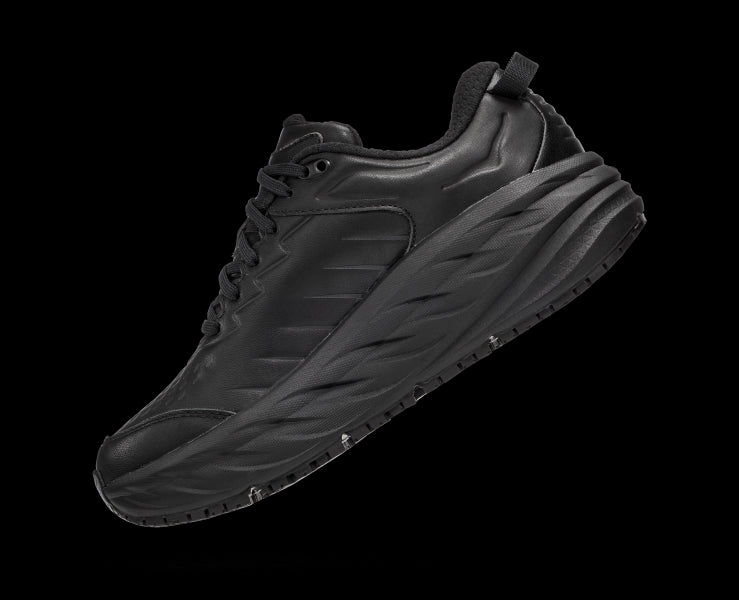 Hoka Black Bondi SR Slip Resistant Women's Wide Width Comfort Shoes 1129351-BBLC