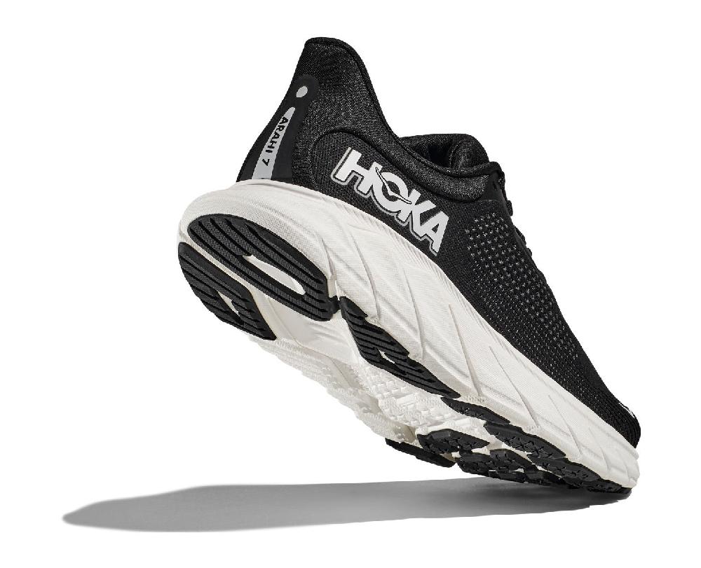 Hoka Black/White Arahi 7 Men's Wide Width Running Shoes 1147870-BWHT