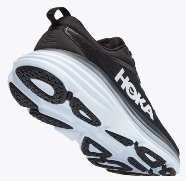 Hoka Black/White Bondi 8 Wide Width Women's Athletic Shoes 1127954-BWHT