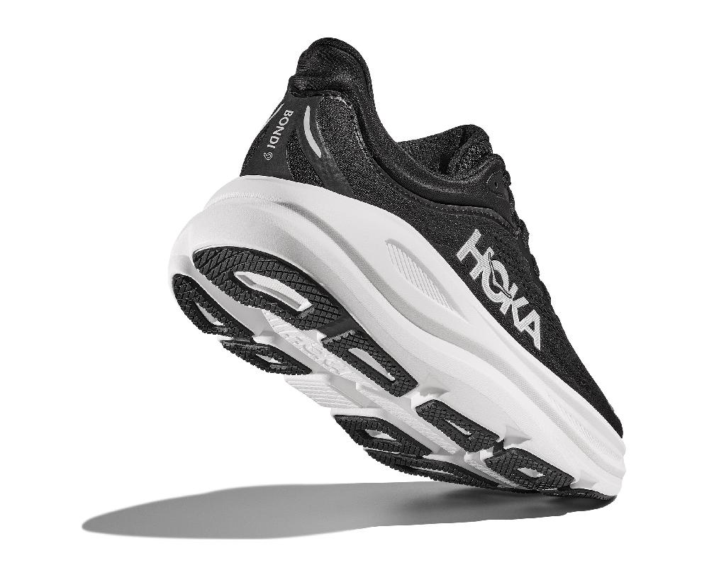 Hoka Black/White Bondi 9 Wide Width Women's Running Shoes 1162014-BWHT