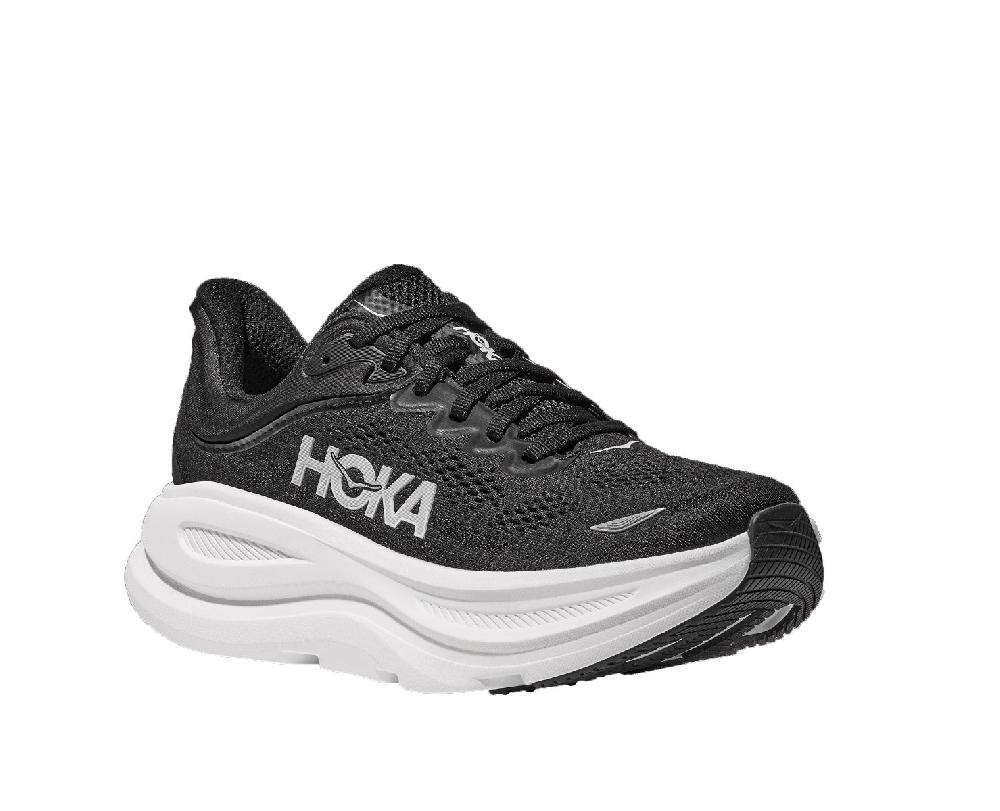 Hoka Black/White Bondi 9 Women's Running Shoes 1162012-BWHT