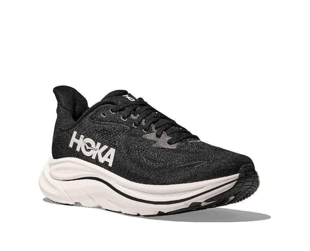 Hoka Black/White Clifton 10 Women's Running Shoes 1162031-BWHT