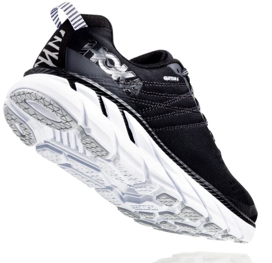 Hoka Black/White Clifton 6 Womens Running Shoes 1102873