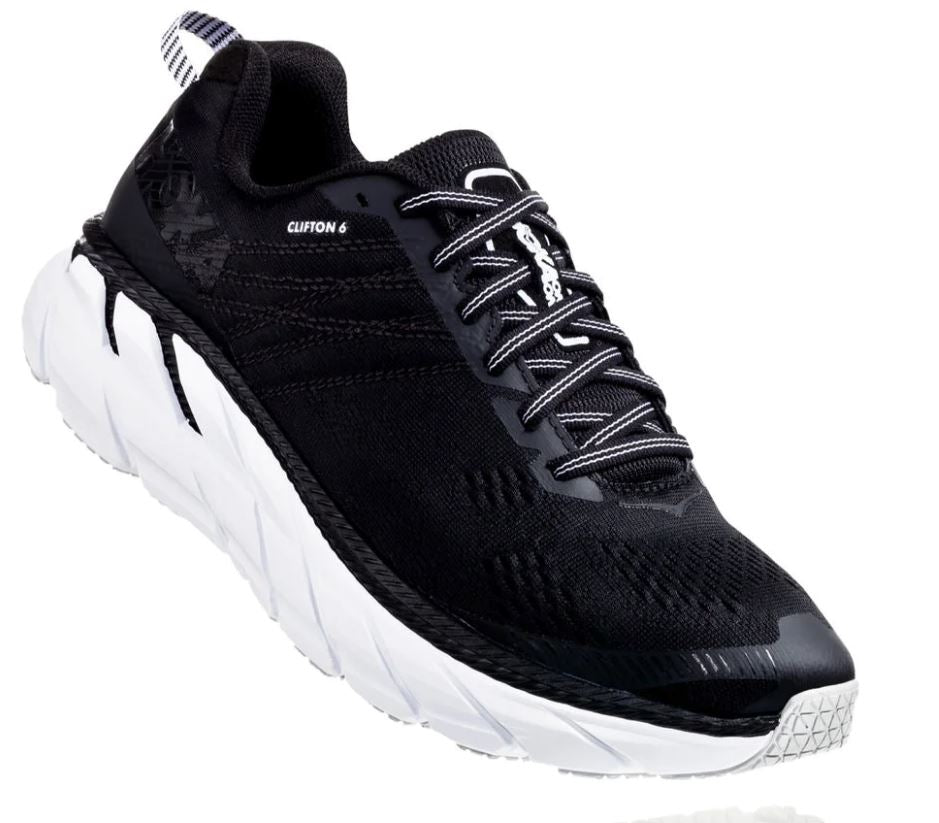 Hoka Black/White Clifton 6 Womens Running Shoes 1102873