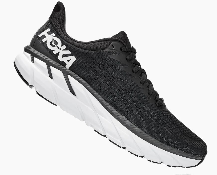 Hoka Black/White Clifton 7 Mens Road Running Shoes 1110508/34