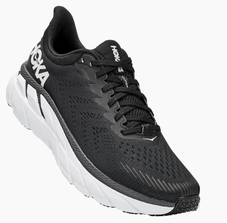 Hoka Black/White Clifton 7 Mens Road Running Shoes 1110508/34
