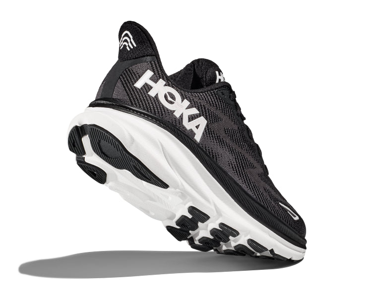 Hoka Black/White Clifton 9 Wide Width Women's Running Shoes 1132211-BWHT