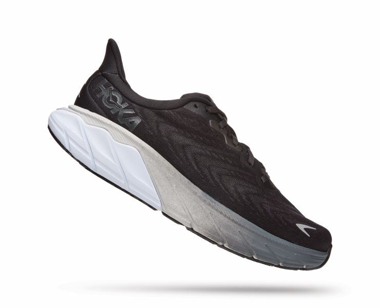 Hoka Black With White Arahi 6 Mens Athletic Shoes 1123194/6-BWHT