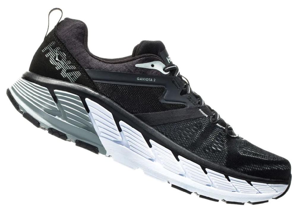 Hoka Black/Wrought Iron Gaviota 2 Cushioned Mens Athletic Running Shoes 1099629