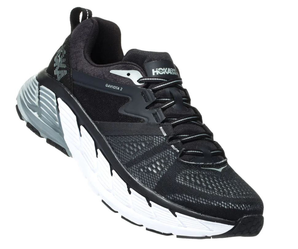 Hoka Black/Wrought Iron Gaviota 2 Cushioned Mens Athletic Running Shoes 1099629