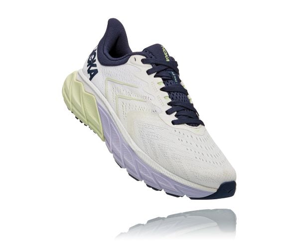 Hoka Blanc de Blanc and Outer Space Arahi 5 Womens Running Shoes 1115012-BDBOS