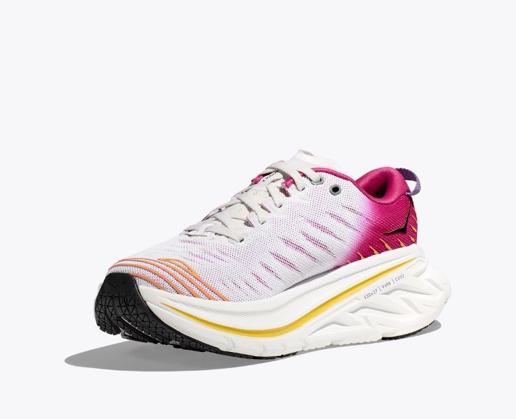 Hoka Blanc De Blanc/Pink Yarrow Bondi X Women's Race Shoes 1113513-BDBPY