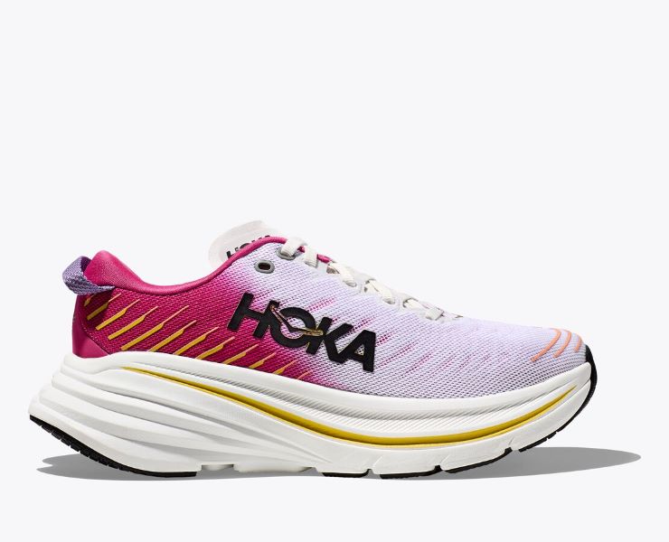 Hoka Blanc De Blanc/Pink Yarrow Bondi X Women's Race Shoes 1113513-BDBPY