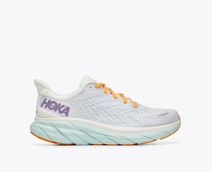 Hoka Blanc De Blanc/White Clifton 8 Womens Running Shoes 1119394-BDBW
