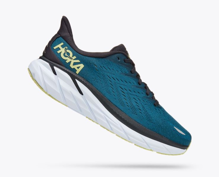Hoka Blue Coral/Butterfly Clifton 8 Mens Running Shoes 1121374-BCBT