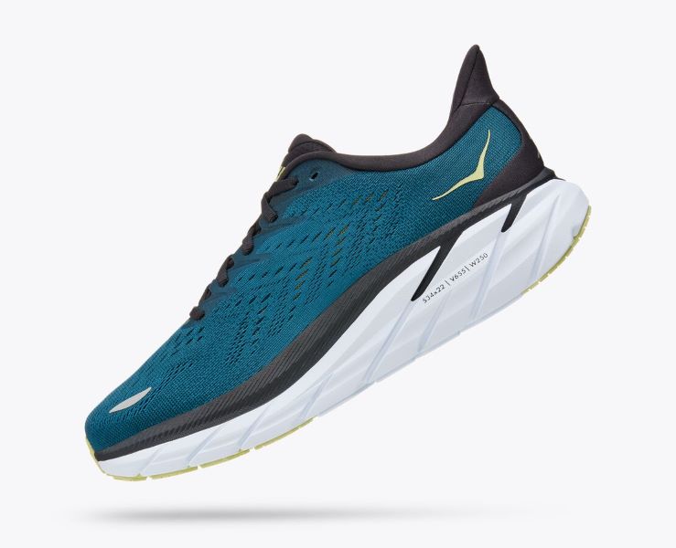 Hoka Blue Coral/Butterfly Clifton 8 Mens Running Shoes 1121374-BCBT