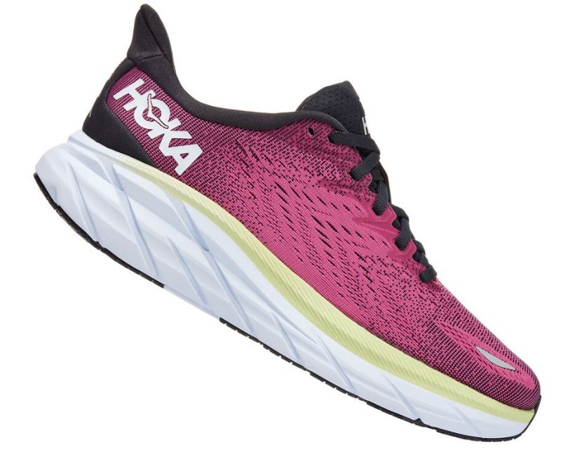 Hoka Blue Graphite/Ibis Rose Clifton 8 Womens Running Shoes 1119394-BGIR