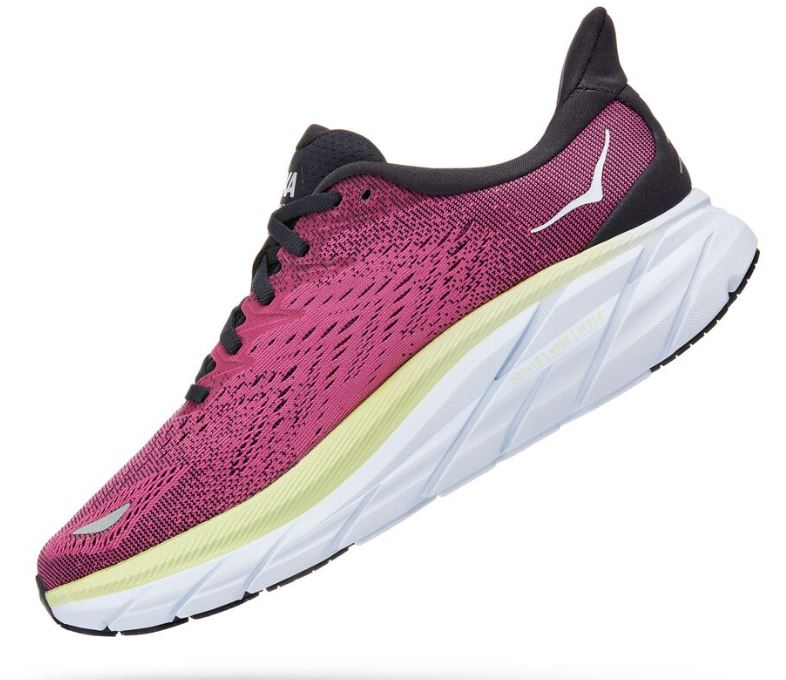 Hoka Blue Graphite/Ibis Rose Clifton 8 Womens Running Shoes 1119394-BGIR
