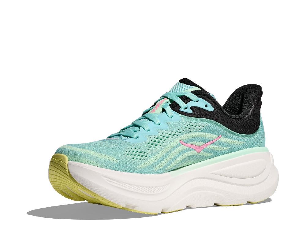 Hoka Blue Spark/Mint Flourite Bondi 9 Women's Wide Width Running Shoes 1162014-BTF