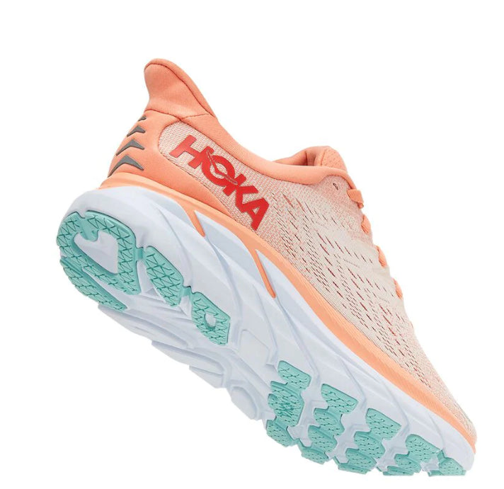 Hoka Cantaloupe With Silver Peony Clifton 8 Ladies Running Shoes 1119394-CSPY